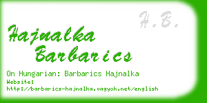 hajnalka barbarics business card